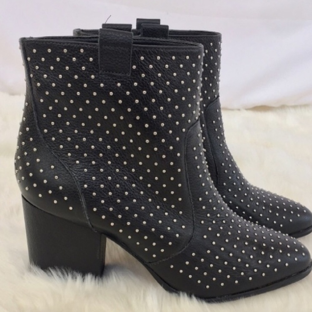 Rebecca Minkoff studded booties stacked heel 6.5 - Picture 5 of 5